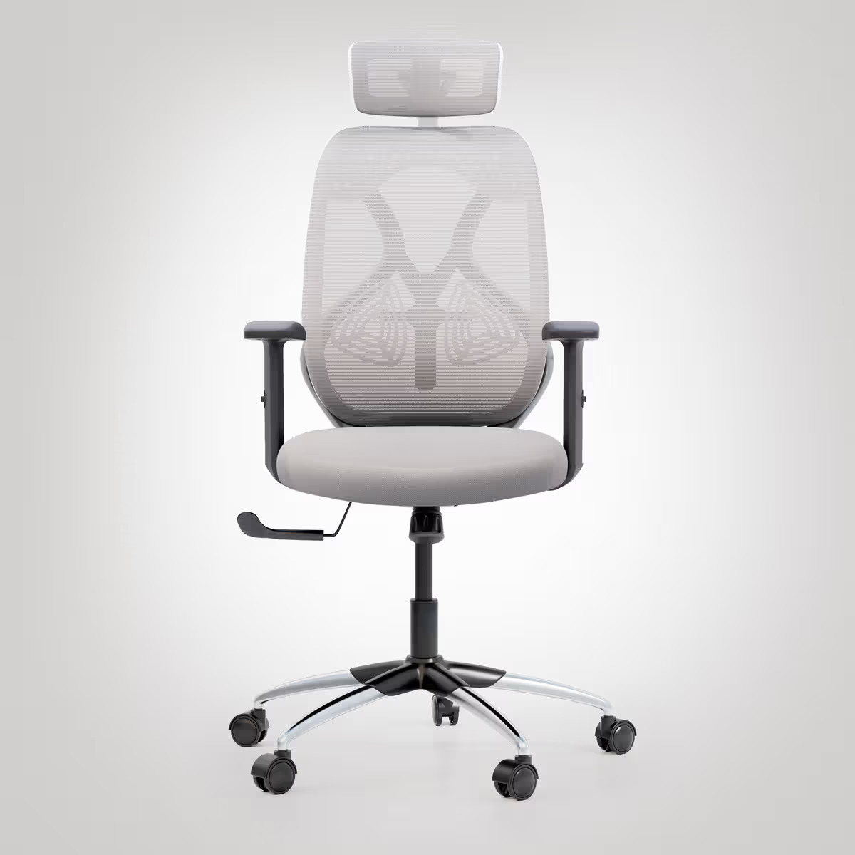 Gravita HighBack Office Chair | White and Grey | Chrome Base