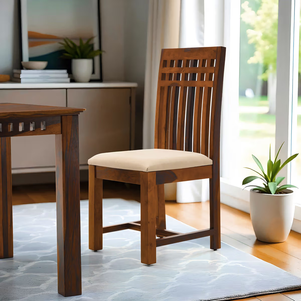 Nuvetta Sheesham Wood 6 Seater Dining Set 6 Seater - hover