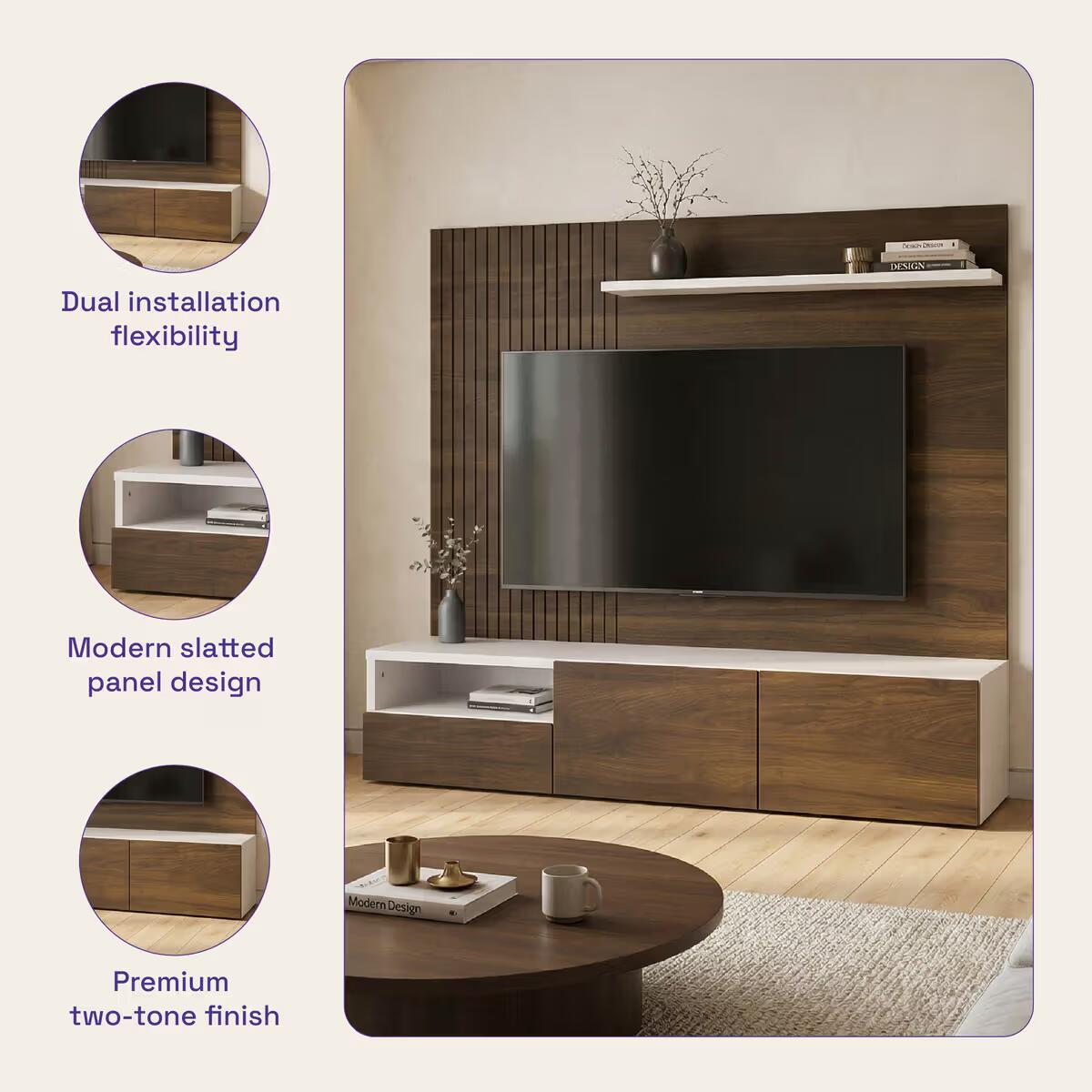 Nuevo Engineered Wood TV Unit 5 Years Warranty - hover