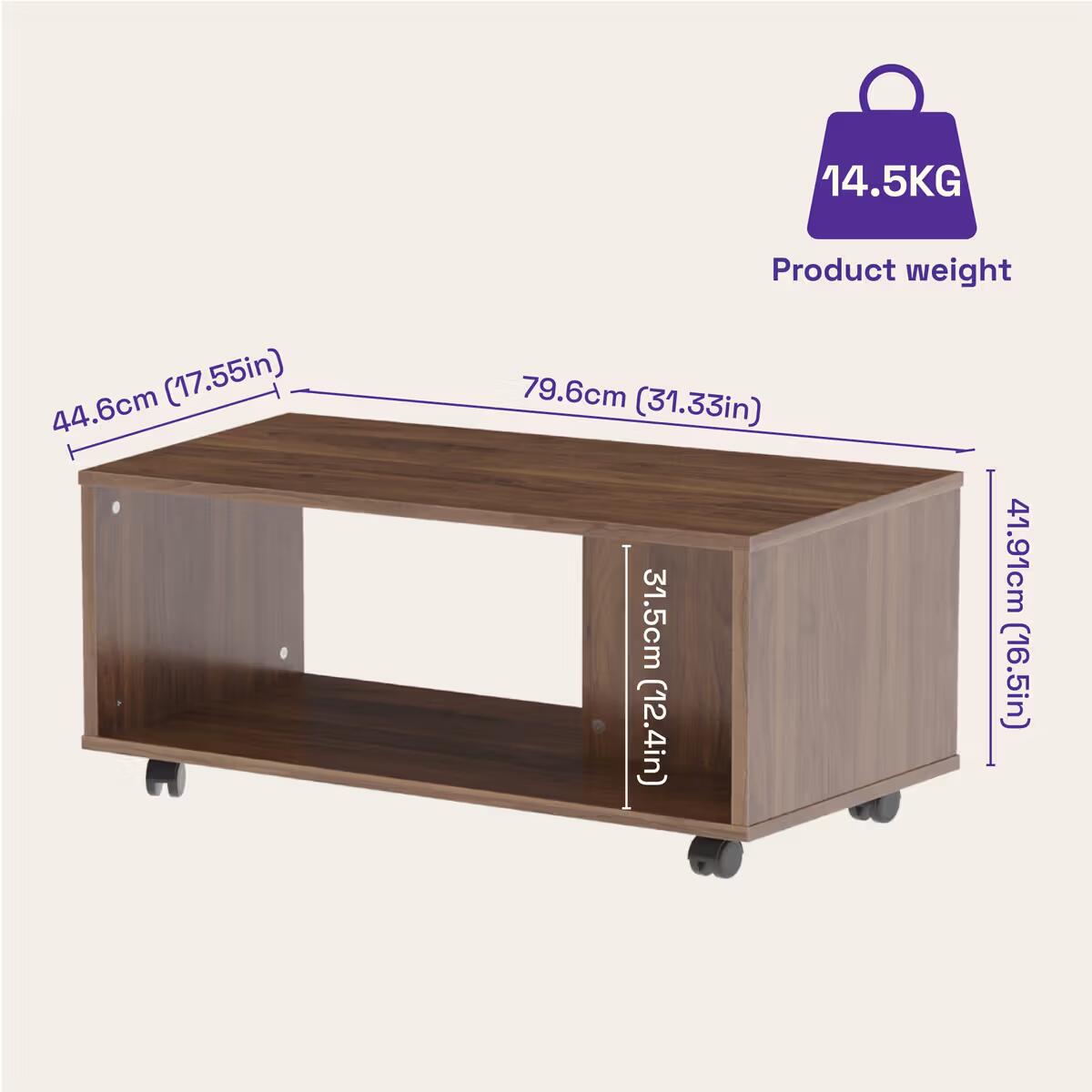 Coffee Table - Columbian Walnut Color, Engineered