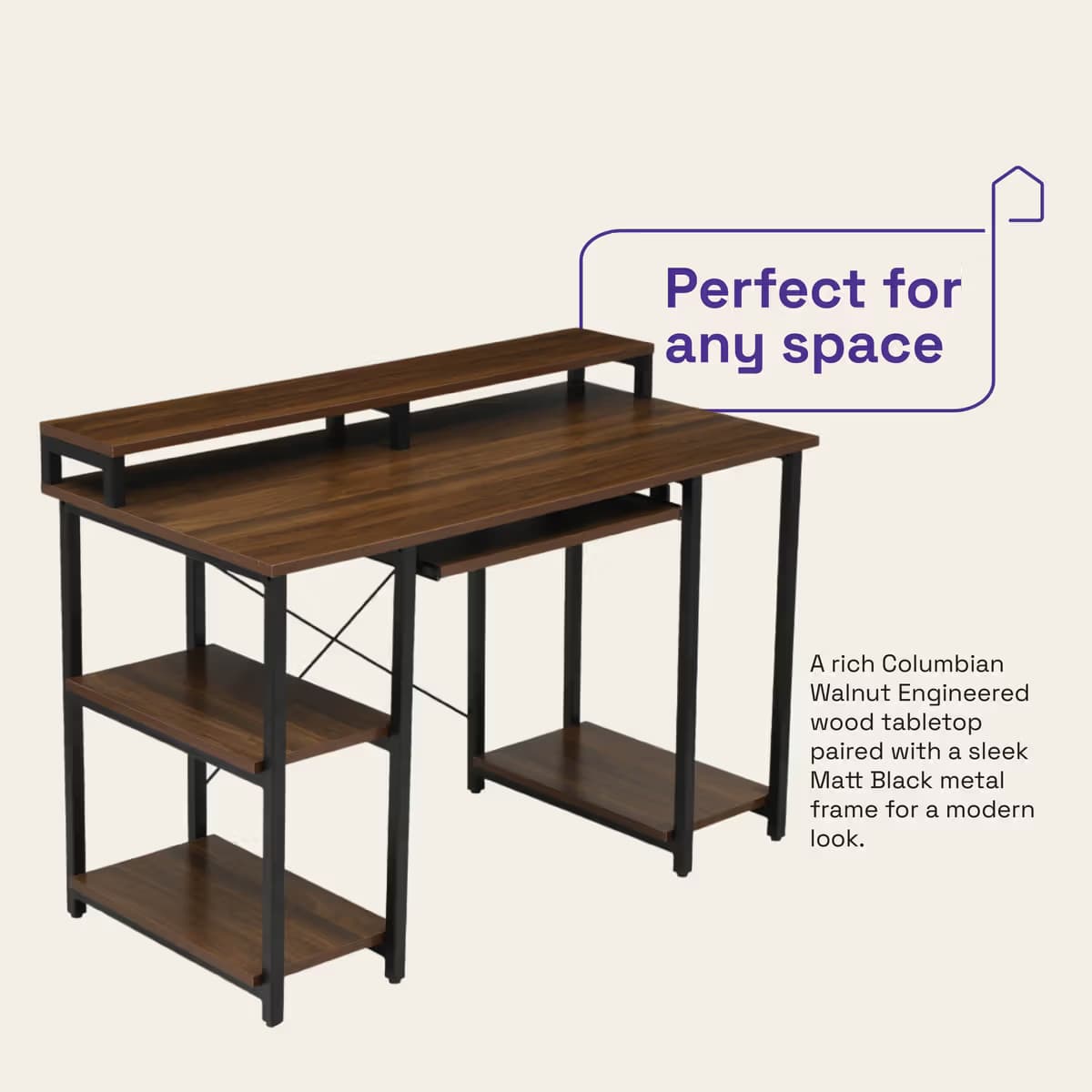 Study Table Elarox Columbian Walnut