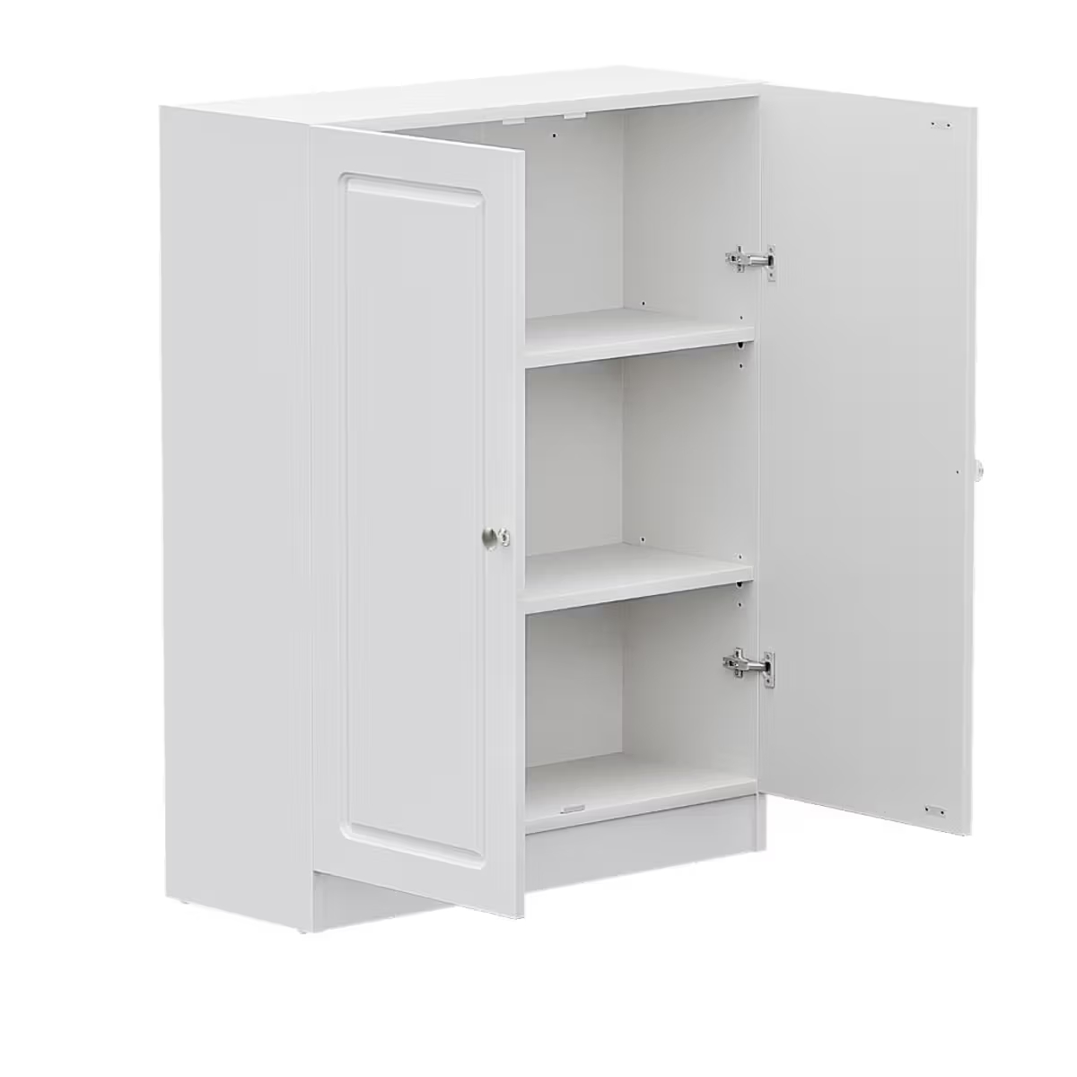 3-Big Shelves Bookshelf - Wood Shutter - White carcass - hover