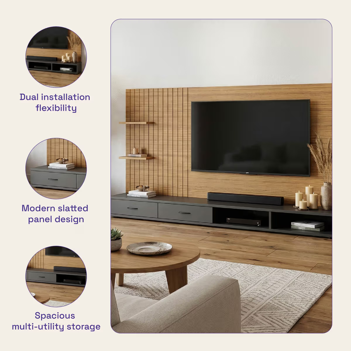 Engineered Wood TV Unit 5 Years Warranty