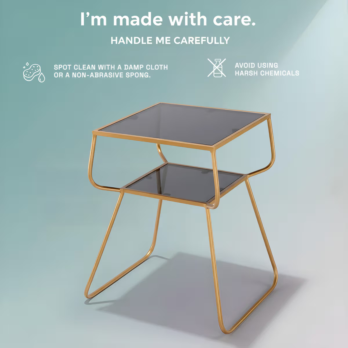 Alissa Tiered Metal Side Table | Gold Finish - hover