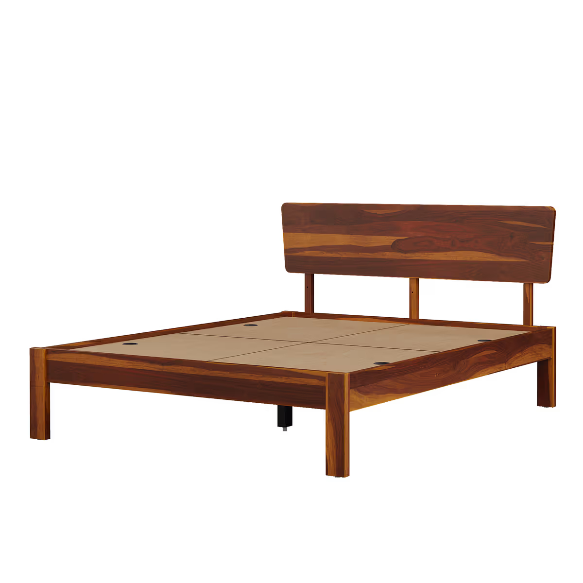 Non Storage Sheesham Wood Bed - hover