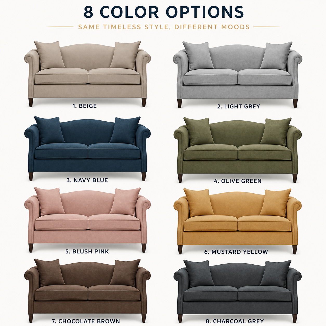 Camel back 3seater sofa