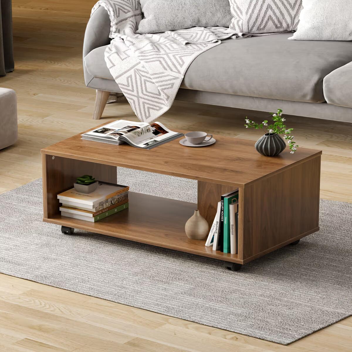 Coffee Table - Columbian Walnut Color, Engineered