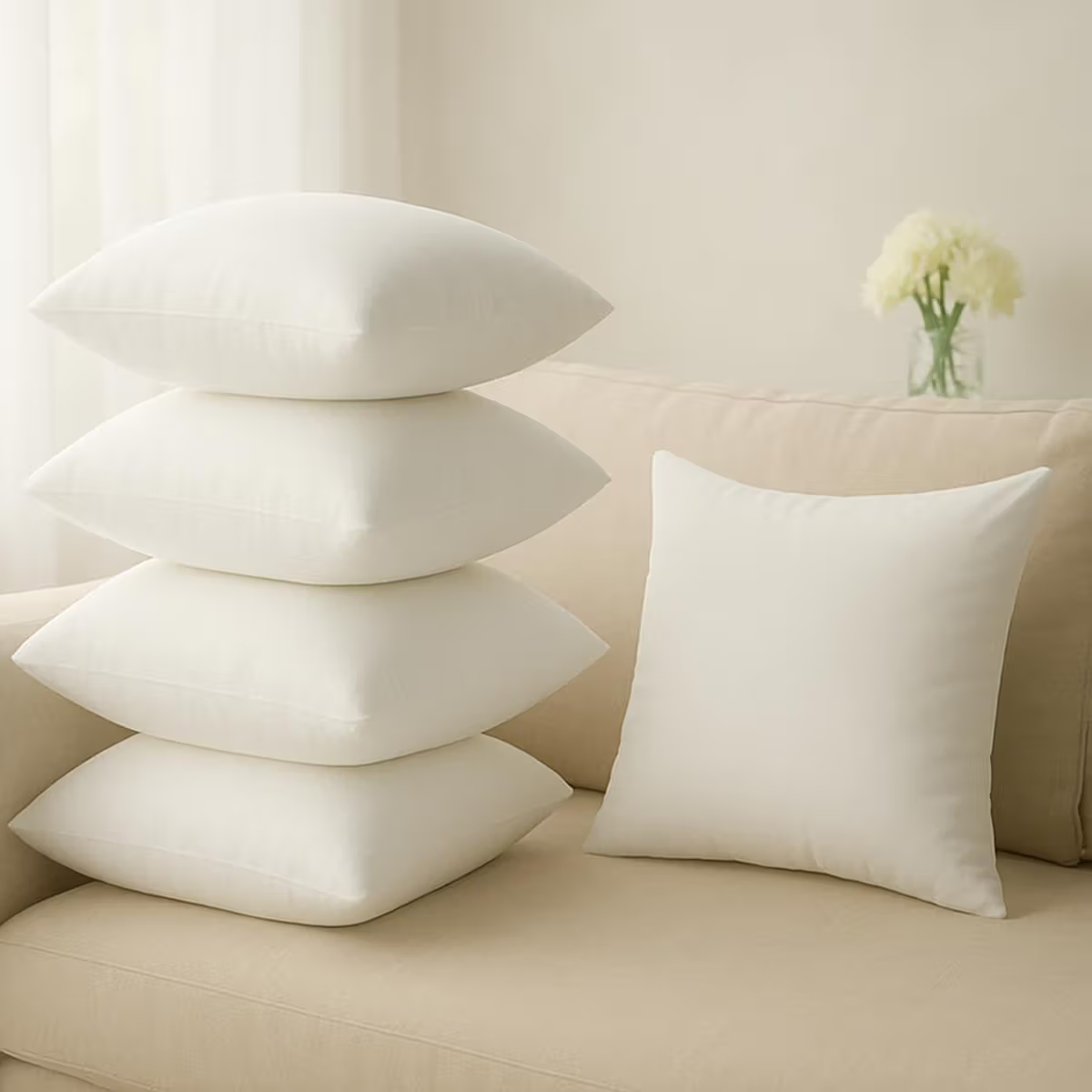 Cushion | Pack of 5 | 16x16 Inch | Hollow Fiber Filling