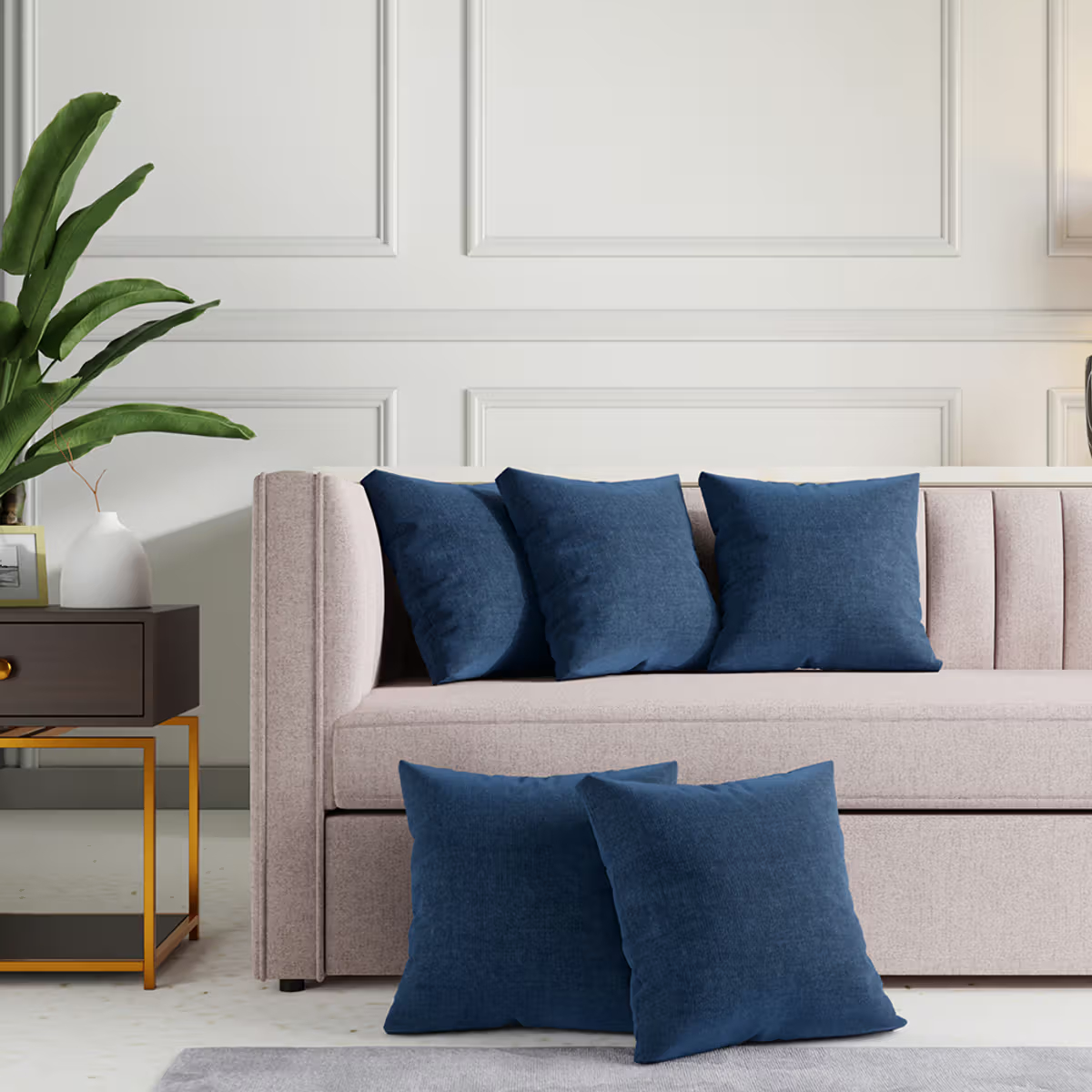 Premium Cushion Cover Mol Blue 16x16 Set