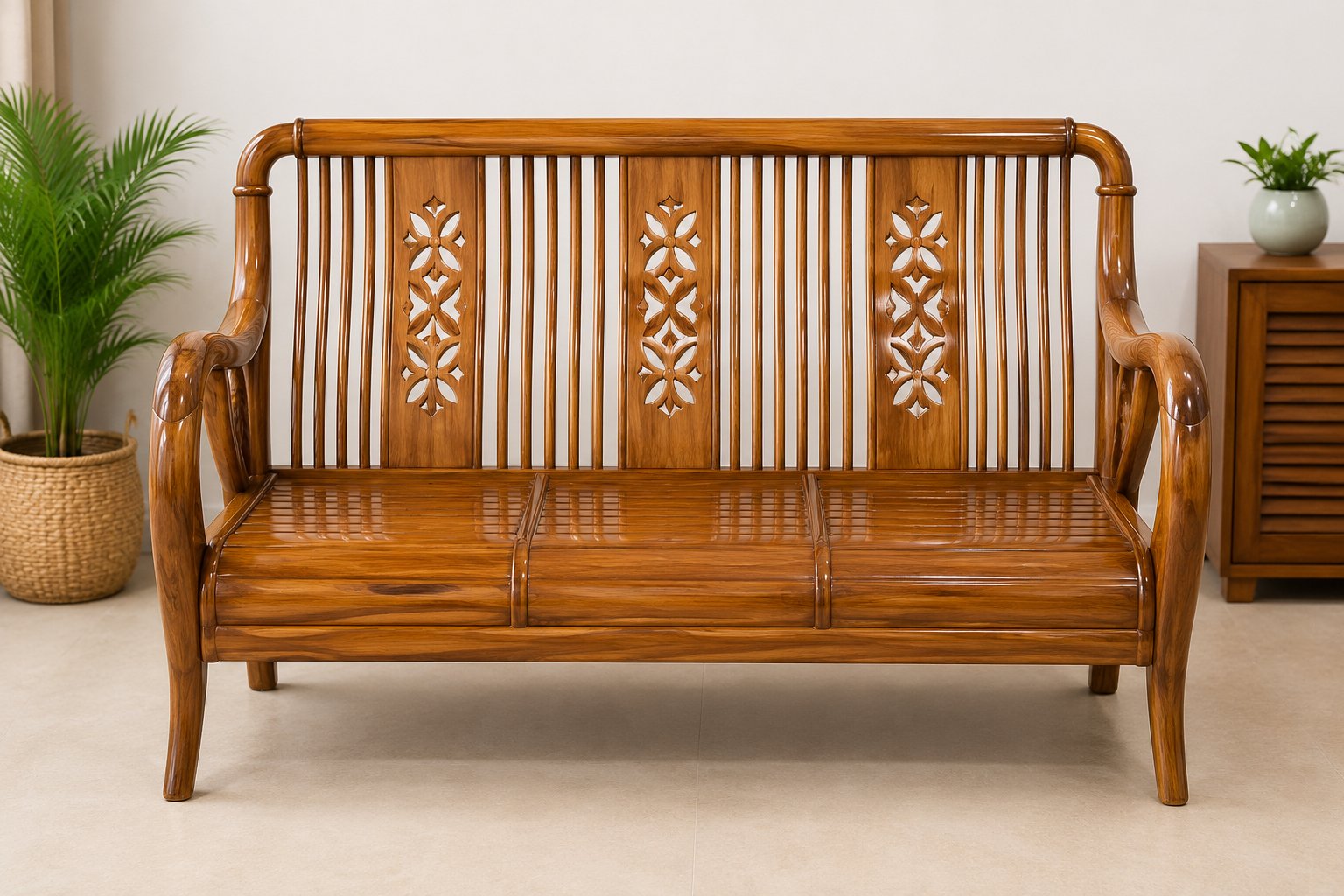 nirali 3seater teakwood